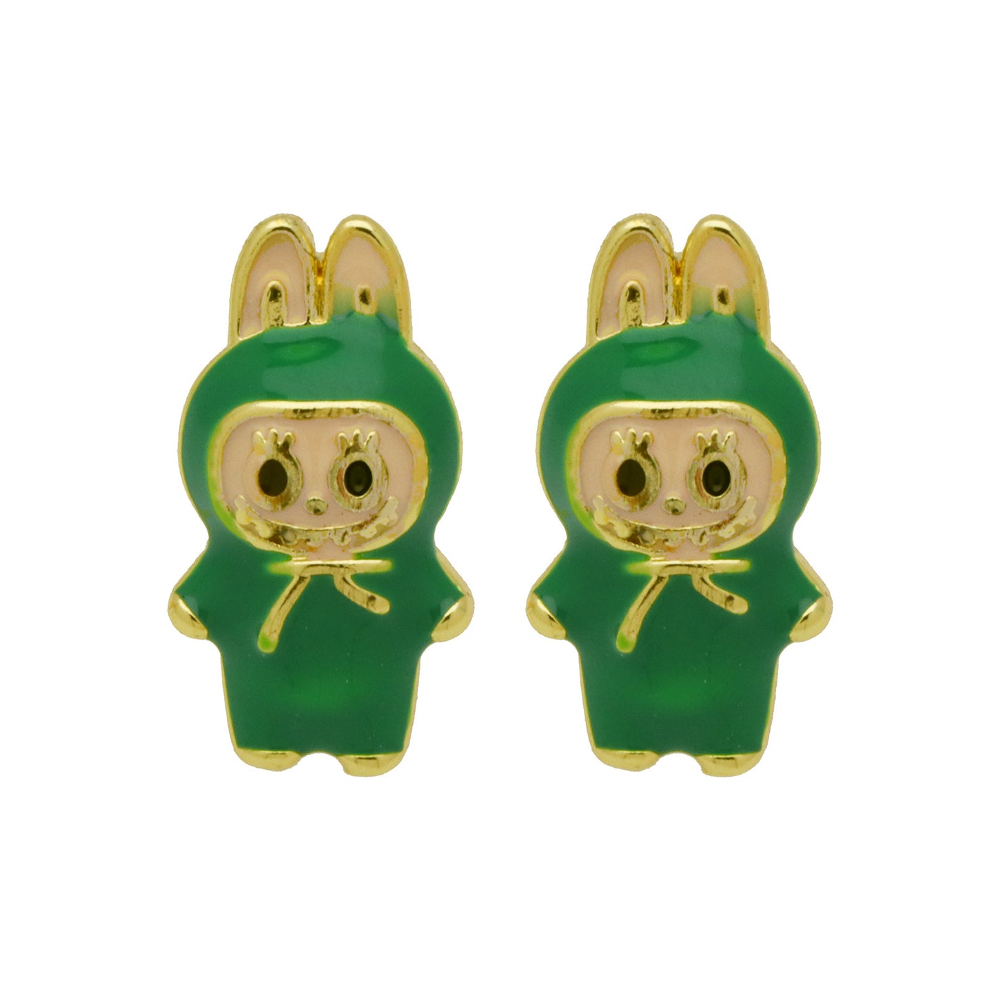 Drip oil colored cute cartoon character personality simple and versatile ear studs earrings