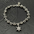 Retro Fine Letter Insert Dice Cross Flower Ball Collection Chain Jewelry Bracelet for Men and Women