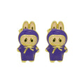 Drip oil colored cute cartoon character personality simple and versatile ear studs earrings